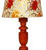 Porco Yellow Fabric Shade Night Lamp With Wood Base
