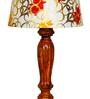 Ohagun Yellow Fabric Shade Night Lamp With Wood Base