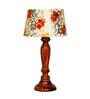Ohagun Yellow Fabric Shade Night Lamp With Wood Base