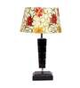 Eros Yellow Fabric Shade Night Lamp With Wood Base