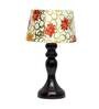 Aida Yellow Fabric Shade Night Lamp With Wood Base