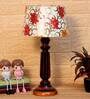 Yogasana Yellow Fabric Shade Night Lamp With Wood Base