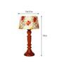 Persian Yellow Fabric Shade Night Lamp With Wood Base