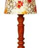 Persian Yellow Fabric Shade Night Lamp With Wood Base