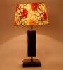 Troika Yellow Fabric Shade Night Lamp With Wood Base