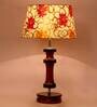 Catania Yellow Fabric Shade Night Lamp With Wood Base