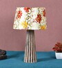 Drax Yellow Fabric Shade Night Lamp With Wood Base