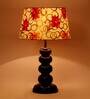 Flinchum Yellow Fabric Shade Night Lamp With Wood Base