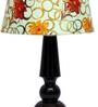 Hobart Yellow Fabric Shade Night Lamp With Wood Base