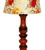 Humphry Yellow Fabric Shade Night Lamp With Wood Base