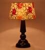 Hobart Yellow Fabric Shade Night Lamp With Wood Base