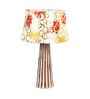 Drax Yellow Fabric Shade Night Lamp With Wood Base