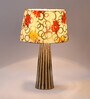 Drax Yellow Fabric Shade Night Lamp With Wood Base