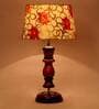 Palermo Yellow Fabric Shade Night Lamp With Wood Base