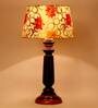 Yogasana Yellow Fabric Shade Night Lamp With Wood Base