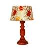 Porco Yellow Fabric Shade Night Lamp With Wood Base