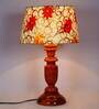 Porco Yellow Fabric Shade Night Lamp With Wood Base