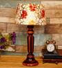 Deigo Yellow Fabric Shade Night Lamp With Wood Base