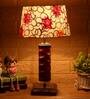 Fizz Yellow Fabric Shade Night Lamp With Wood Base