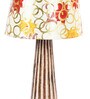 Drax Yellow Fabric Shade Night Lamp With Wood Base