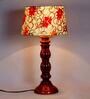 Hertz Yellow Fabric Shade Night Lamp With Wood Base