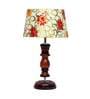 Palermo Yellow Fabric Shade Night Lamp With Wood Base