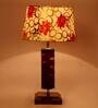 Fizz Yellow Fabric Shade Night Lamp With Wood Base