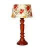 Persian Yellow Fabric Shade Night Lamp With Wood Base