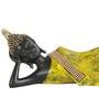 Yellow Black Polyresin 14 Inches Sleeping Buddha Idol Statue