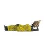 Yellow Black Polyresin 14 Inches Sleeping Buddha Idol Statue