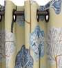 Yellow Floral Cotton 9 Ft Blackout Eyelet Door Curtain