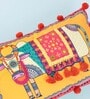 Yellow Traditional Blended Cotton 20 x 12 Inches Cushion Cover