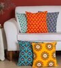 Multicolor Traditional Blended Cotton 16 x 16 Inch Cushion Covers (Set of 5)