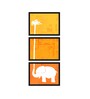 Elephant Yellow Canvas (Pack of 3) Kids Wall Art