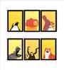 Yellow Canvas Printed Kids Framed 3 Pcs Art Panels