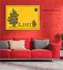 Yellow Canvas Printed Warli Framed Art