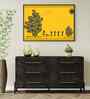 Yellow Canvas Printed Warli Framed Art