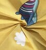 Yellow Cartoon 300 TC Cotton Blend Double Bedsheet With 2 Pillow Covers