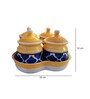 Yellow Ceramic  300 ml 4 Pcs Condiments Jars with Tray