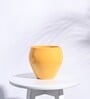 Yellow Ceramic Apple Shape Desk Pot Desk Pot
