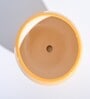 Yellow Ceramic Apple Shape Desk Pot Desk Pot