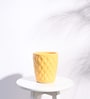 Yellow Ceramic Argyle Shape Desk Pot Planter
