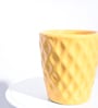 Yellow Ceramic Argyle Shape Desk Pot Planter
