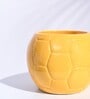 Yellow Ceramic Football Shape Desk Pot Desk Pot