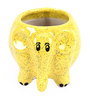 Yellow Ceramic Handcrafted Elephant Shaped Planter Pot