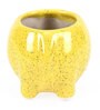 Yellow Ceramic Handcrafted Elephant Shaped Planter Pot
