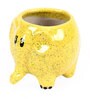 Yellow Ceramic Handcrafted Elephant Shaped Planter Pot