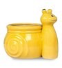 Yellow Ceramic Snail Shape Flower Pot