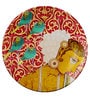 Yellow Ceramic Vrindavan Nandi 8 Inch Wall Plate