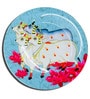 Yellow Ceramic Vrindavan Nandi 8 Inch Wall Plate